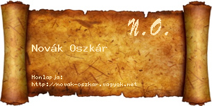 Novák Oszkár névjegykártya