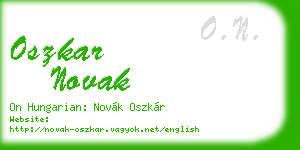 oszkar novak business card