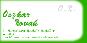 oszkar novak business card